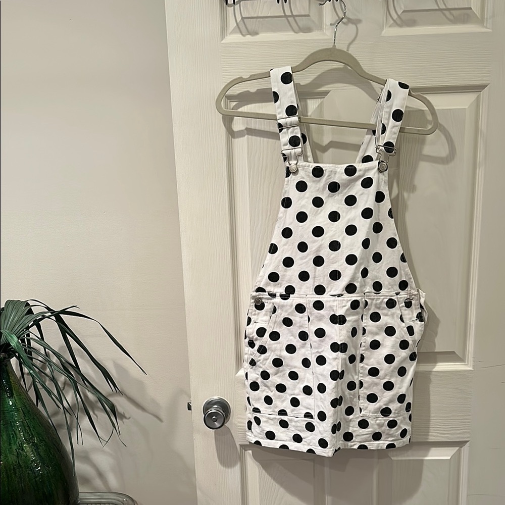 Polka Dot Overall Dress